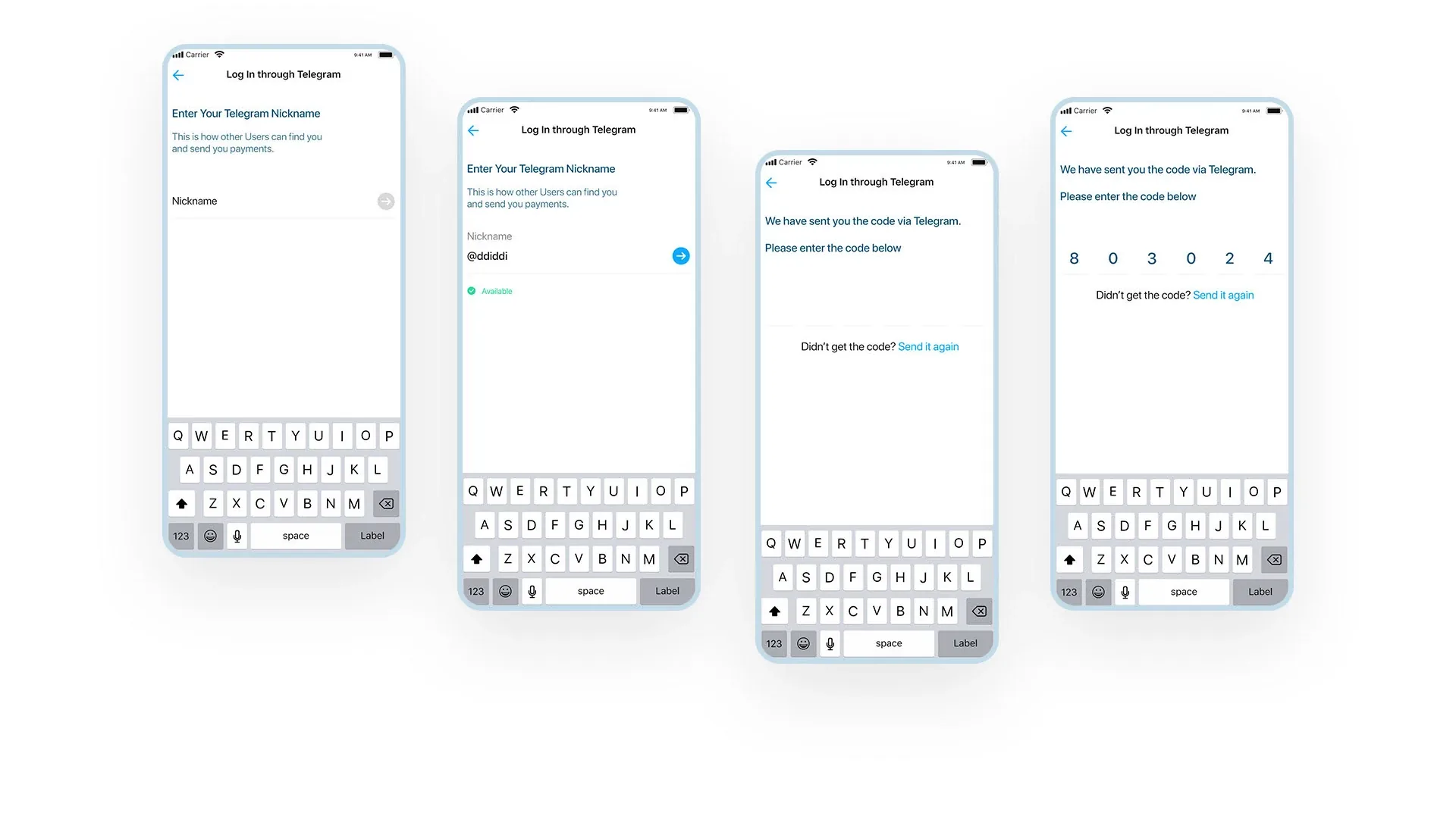 Signing in through Telegram
