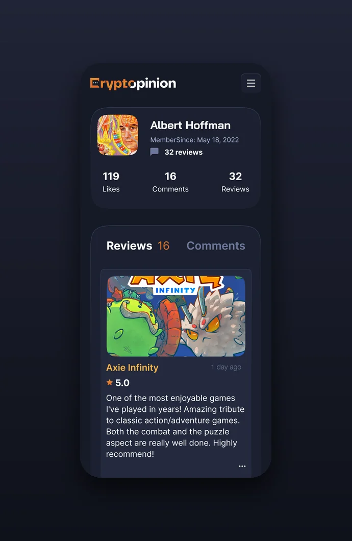 Phone: member profile