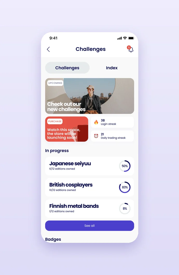 Challenges in progress with streaks