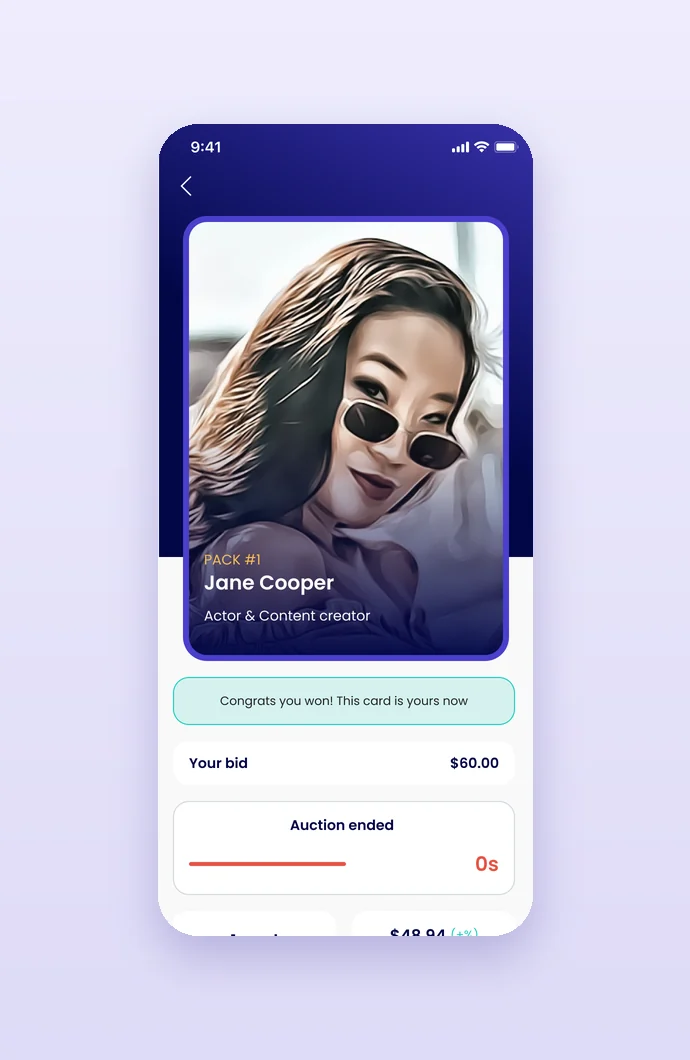 Congrats: the card is won