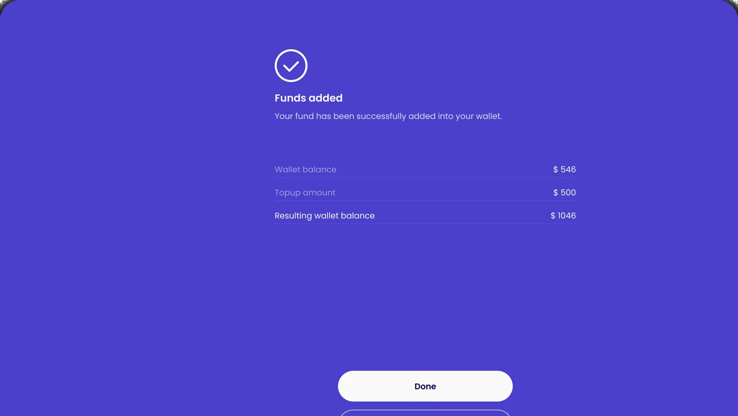 Web: funds added