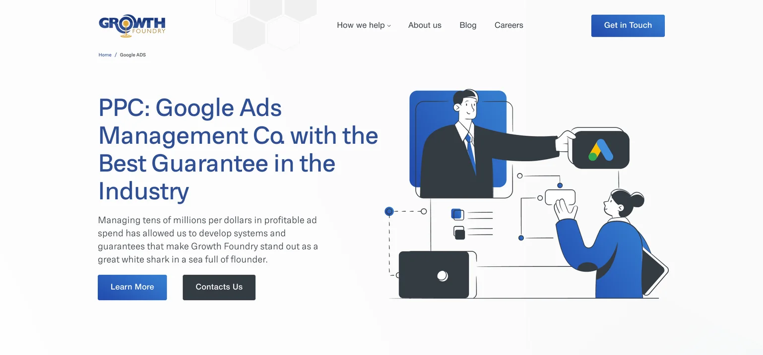 Service page: Google Ads management