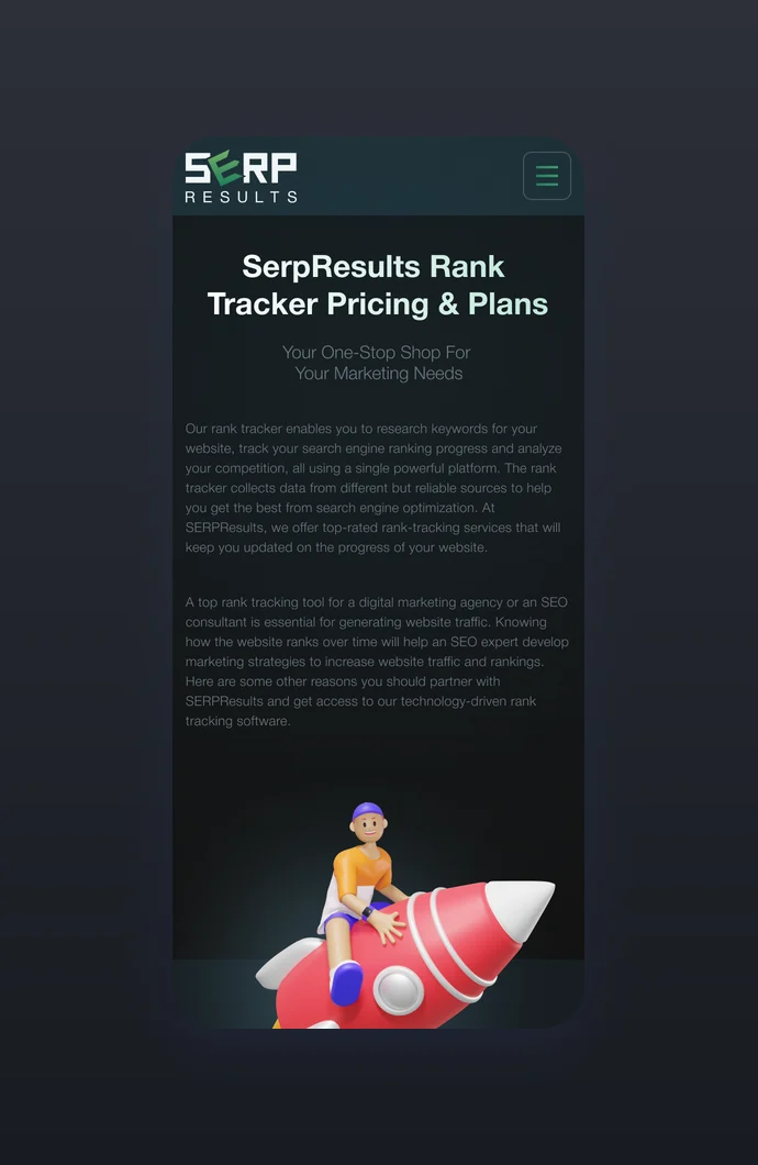 SERPresults on a phone: pricing