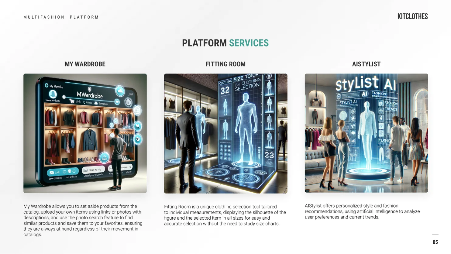 Deck: my wardrobe, fitting room, AI stylist