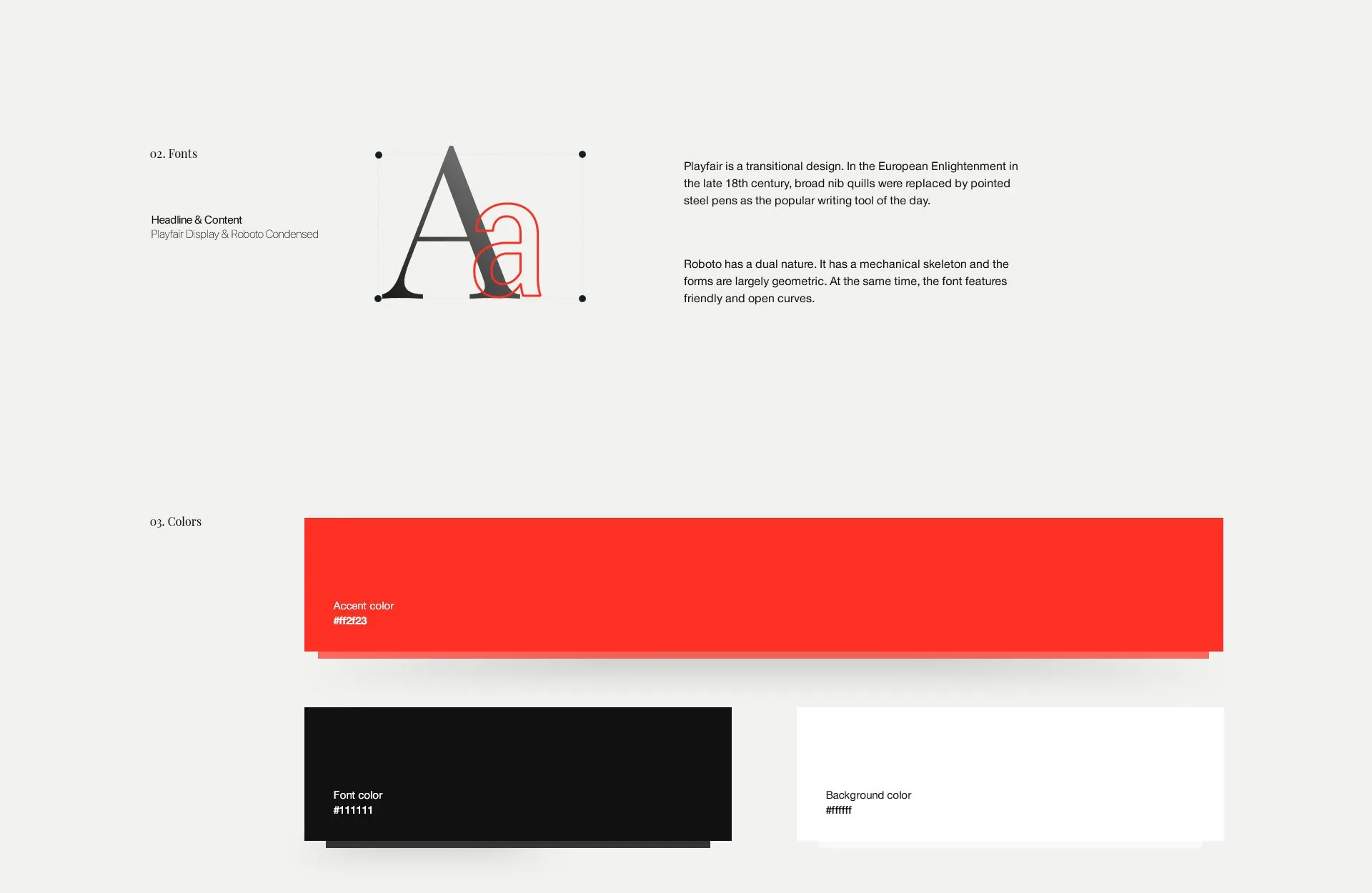 MARK.MODA fonts and colours