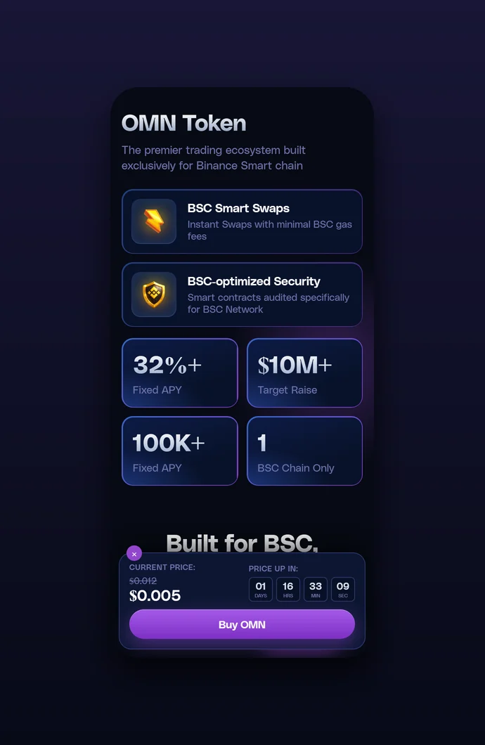 Phone: OMN token block with the price sheet