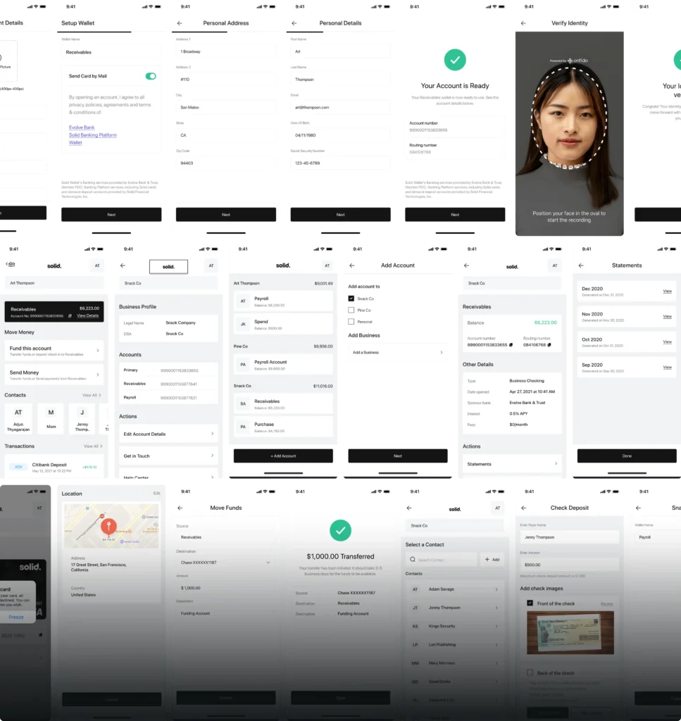 Solid account opening flow from wallet setup to identity check and confirmation